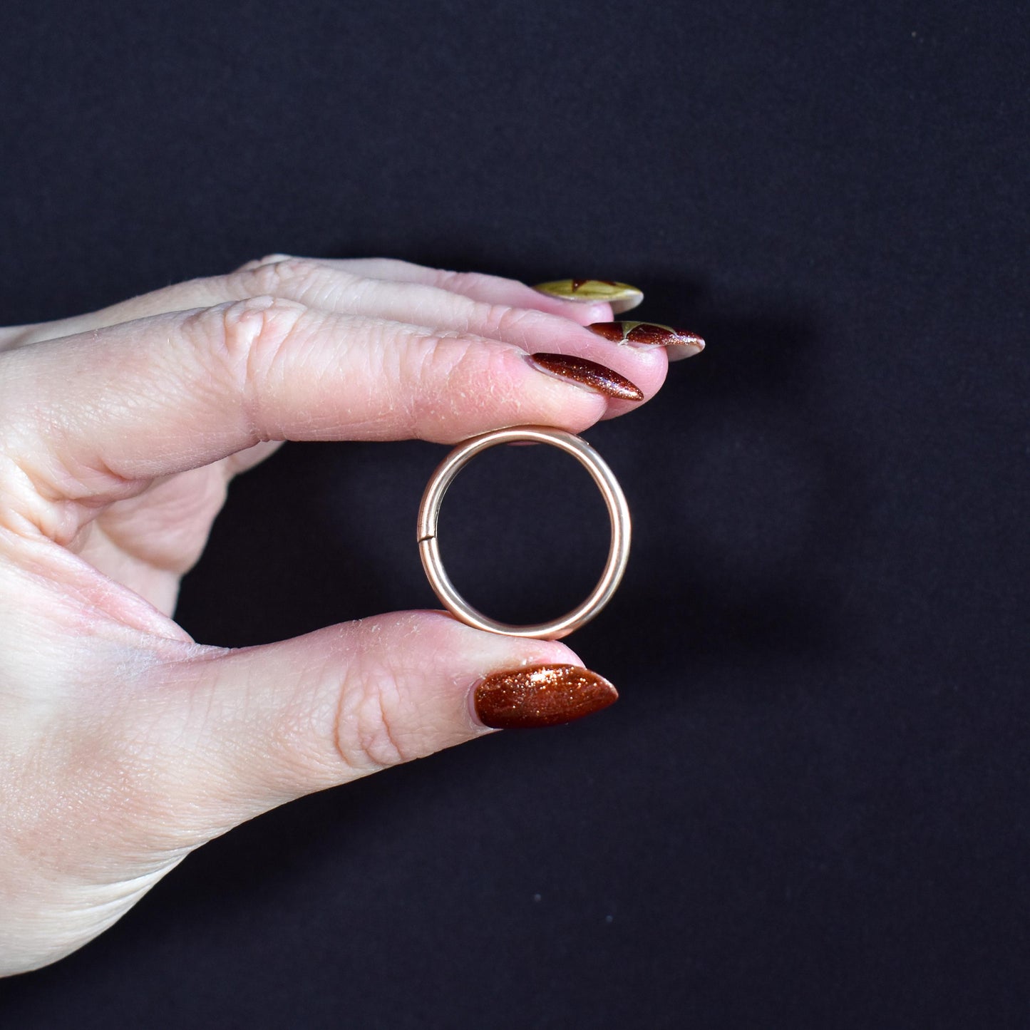 Antique Large 9ct Gold Split Ring, 27mm