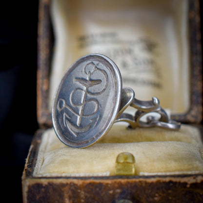 Antique Georgian Anchor Sterling Silver Fob Seal | Dated 1818