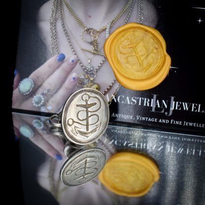 Antique Georgian Anchor Sterling Silver Fob Seal | Dated 1818