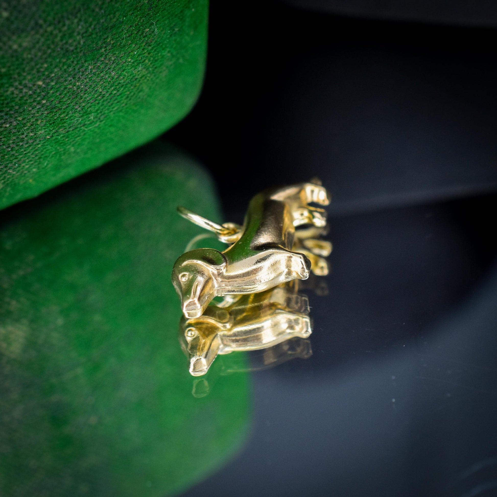 Vintage 9ct Gold Dachshund Dog Charm Pendant - Dated 1965