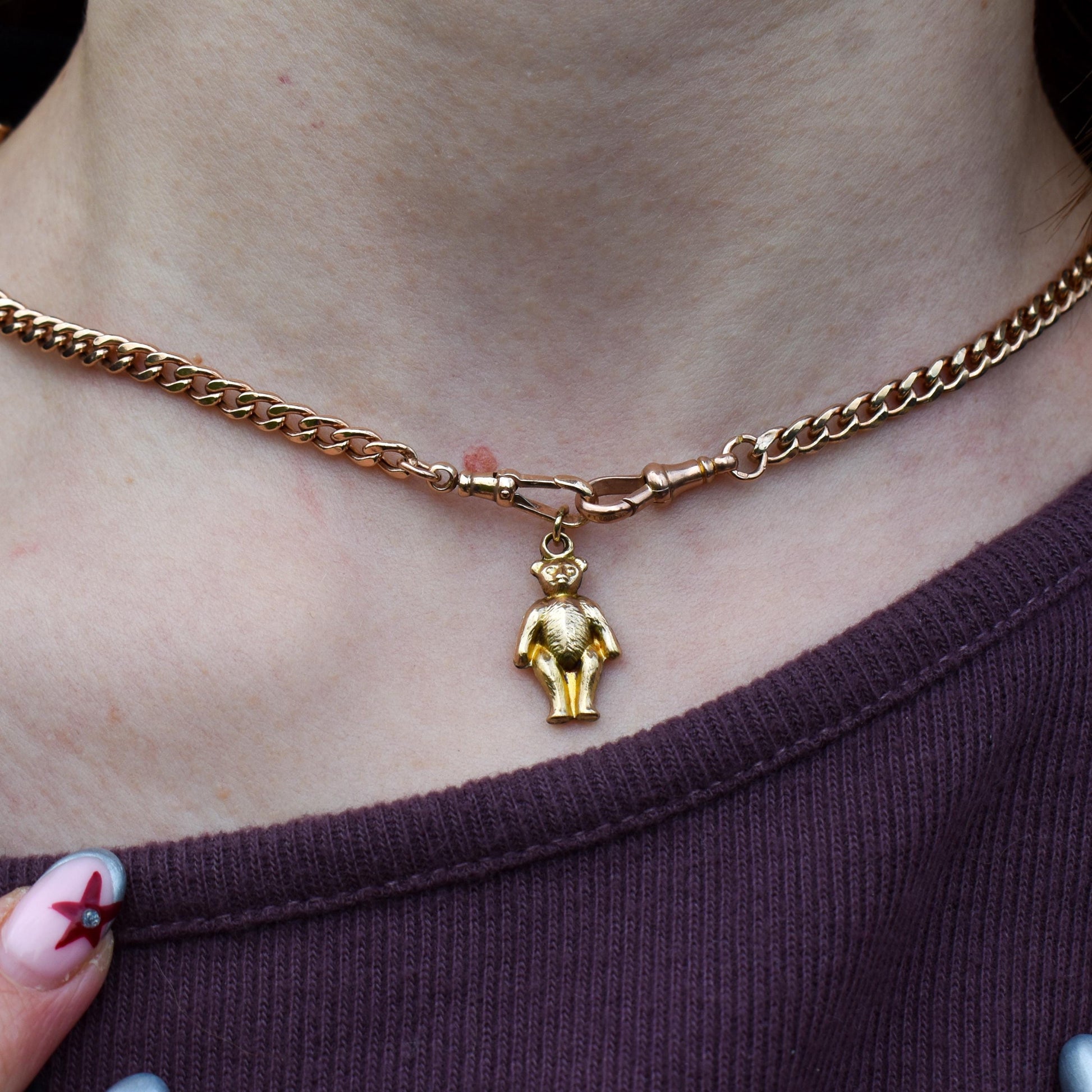 Antique 9ct Gold Teddy Bear Charm Pendant
