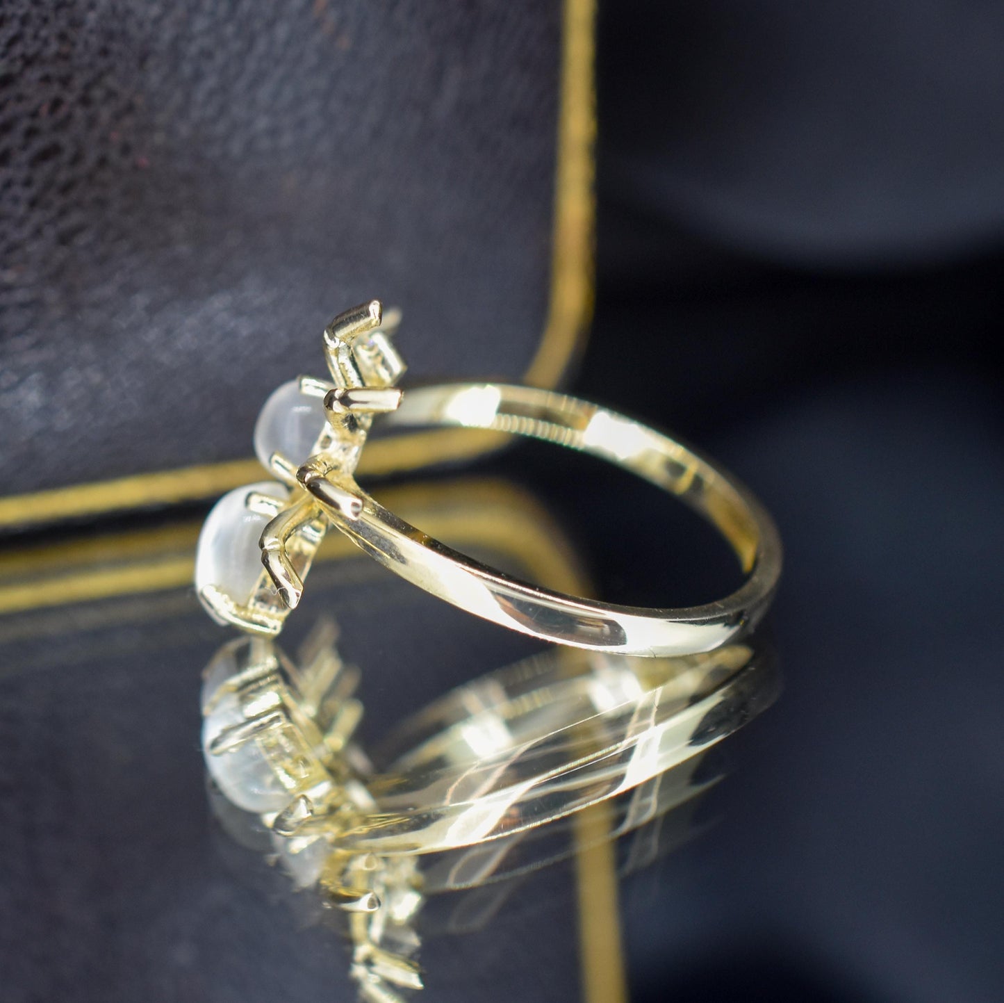 Moonstone and Diamond Spider 9ct Yellow Gold Dress Ring