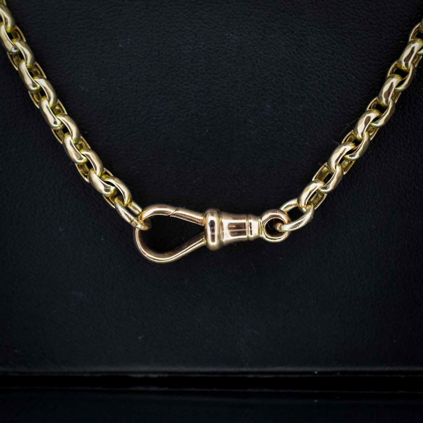 Antique Victorian 9ct Gold Faceted Link Chain Necklace with Dog Clip | 21.5"