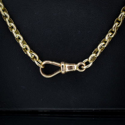 Antique Victorian 9ct Gold Faceted Link Chain Necklace with Dog Clip | 21.5"