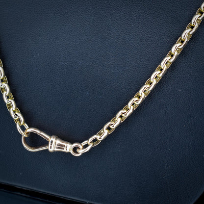 Antique Victorian 9ct Gold Faceted Link Chain Necklace with Dog Clip | 21.5"