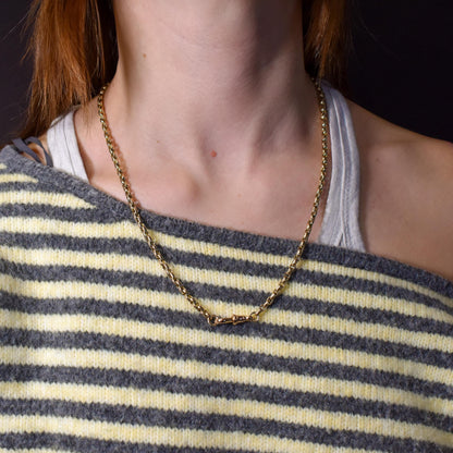 Antique Victorian 9ct Gold Faceted Link Chain Necklace with Dog Clip | 21.5"