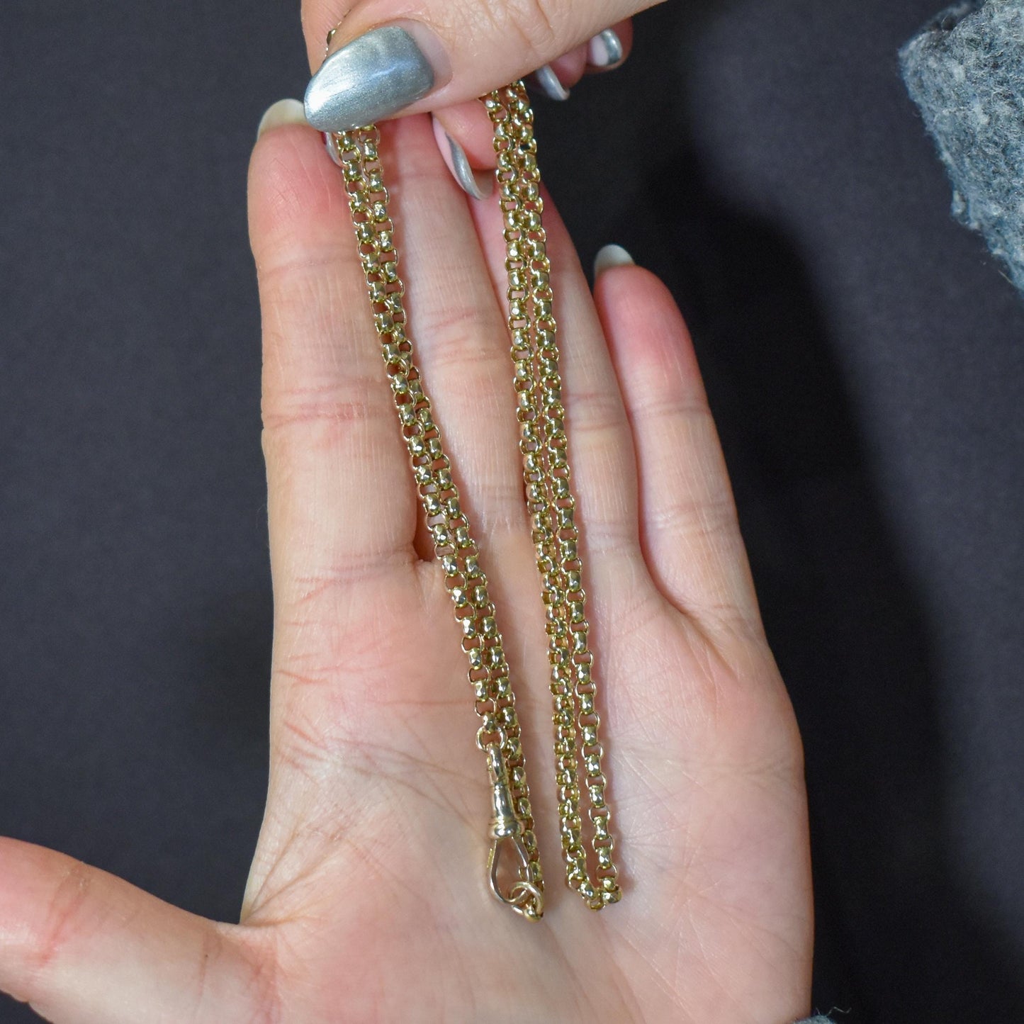 Antique Victorian 9ct Gold Chain Necklace with Dog Clip | 20.5"