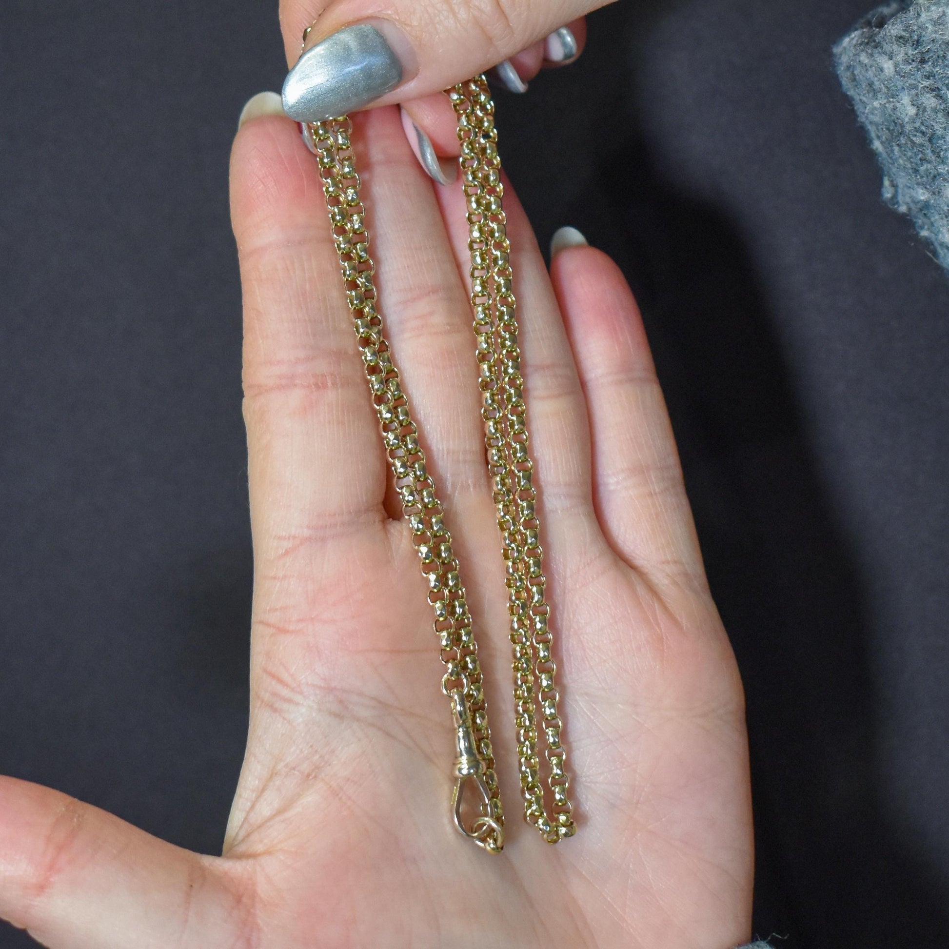 Antique Victorian 9ct Gold Chain Necklace with Dog Clip | 20.5"