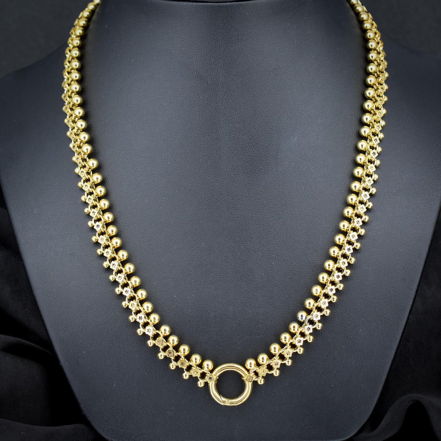 Antique Victorian Gold on Silver Locket and Collar Chain Necklace | Dated 1879