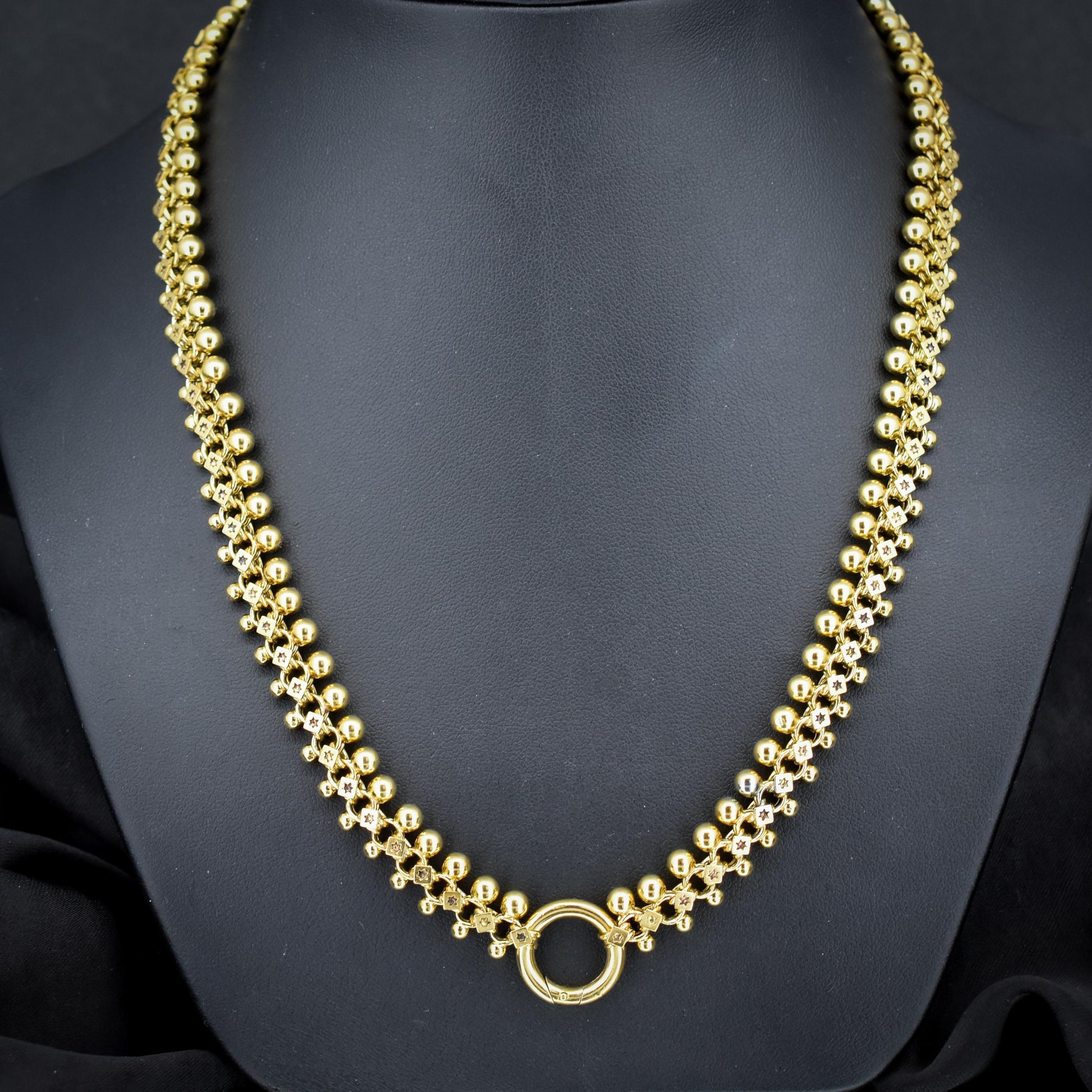 Antique Victorian Gold on Silver Locket and Collar Chain Necklace | Dated 1879
