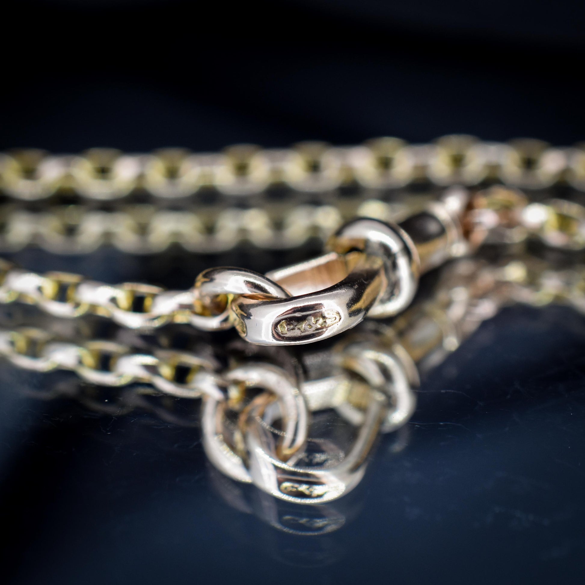 Antique Victorian 9ct Gold Faceted Link Chain Necklace with Dog Clip | 19.5"