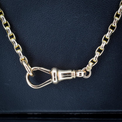 Antique Victorian 9ct Gold Faceted Link Chain Necklace with Dog Clip | 19.5"