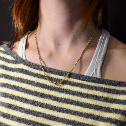 Antique Victorian 9ct Gold Faceted Link Chain Necklace with Dog Clip | 19.5"