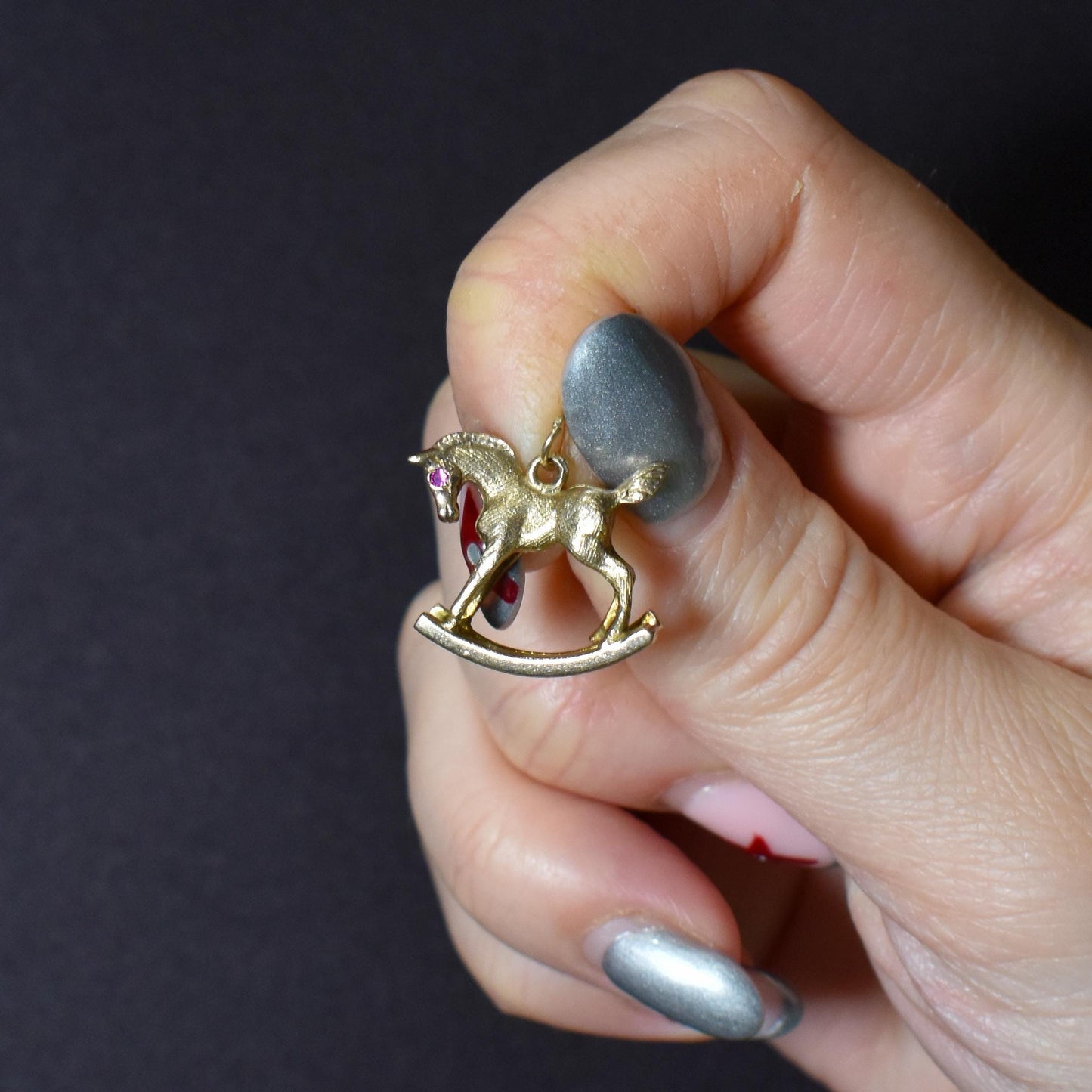 Vintage 9ct Gold Rocking Horse Charm Pendant - Dated 1967