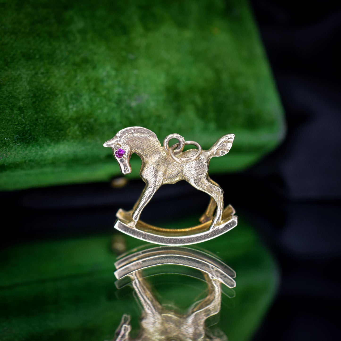 Vintage 9ct Gold Rocking Horse Charm Pendant - Dated 1967