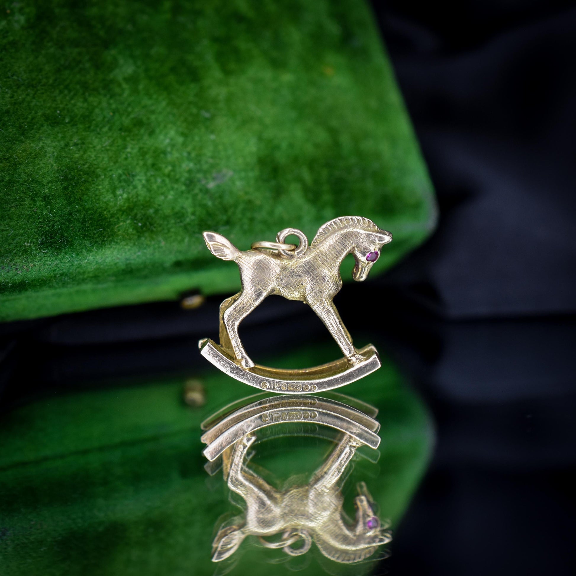 Vintage 9ct Gold Rocking Horse Charm Pendant - Dated 1967