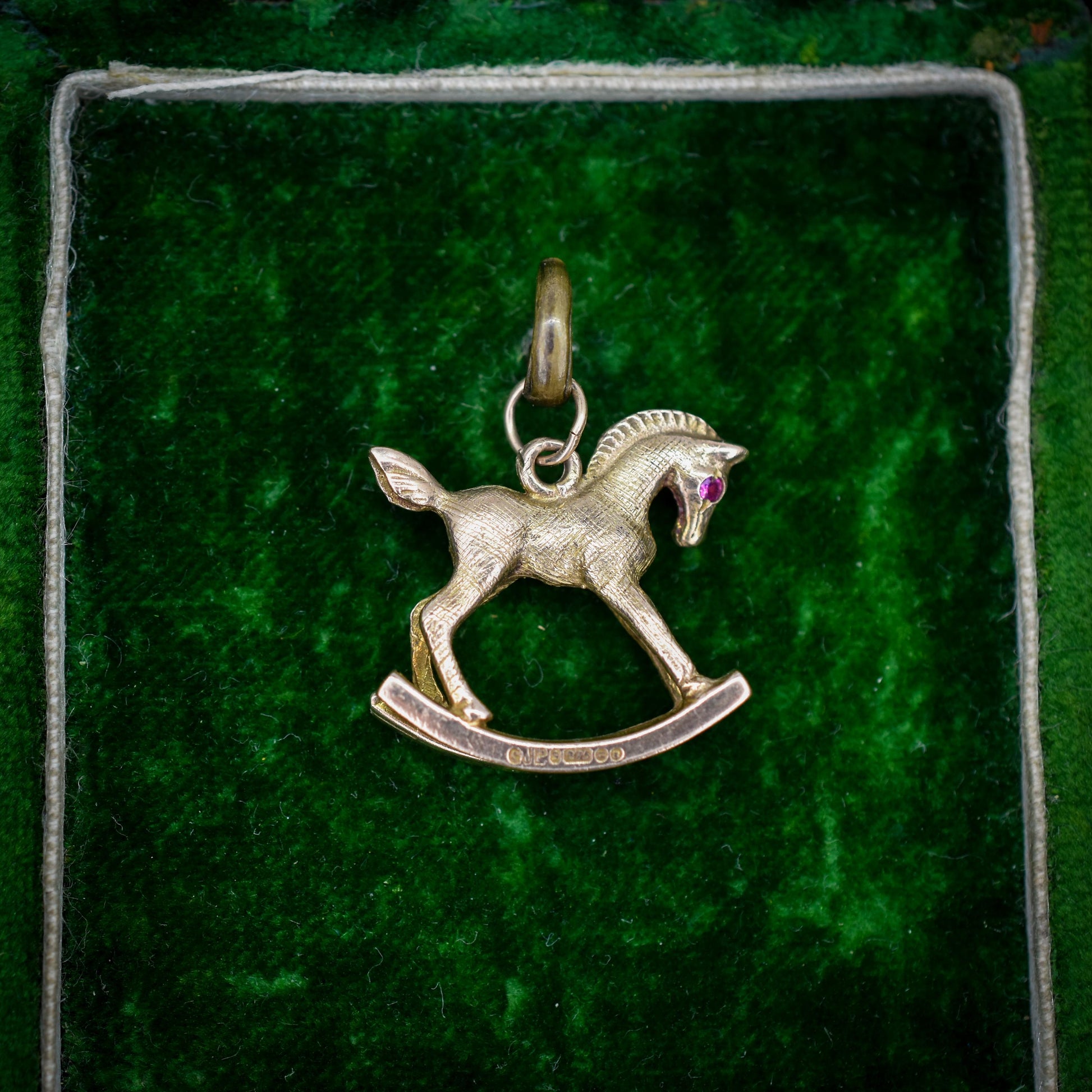 Vintage 9ct Gold Rocking Horse Charm Pendant - Dated 1967