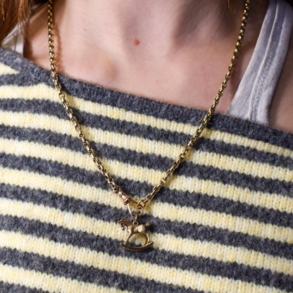 Vintage 9ct Gold Rocking Horse Charm Pendant - Dated 1967