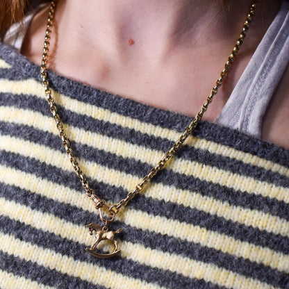 Vintage 9ct Gold Rocking Horse Charm Pendant - Dated 1967