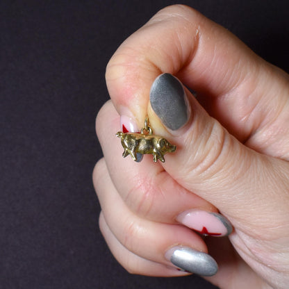 Antique 9ct Gold Pig Charm Pendant