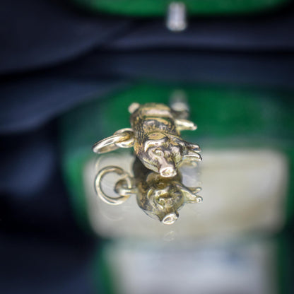 Antique 9ct Gold Pig Charm Pendant