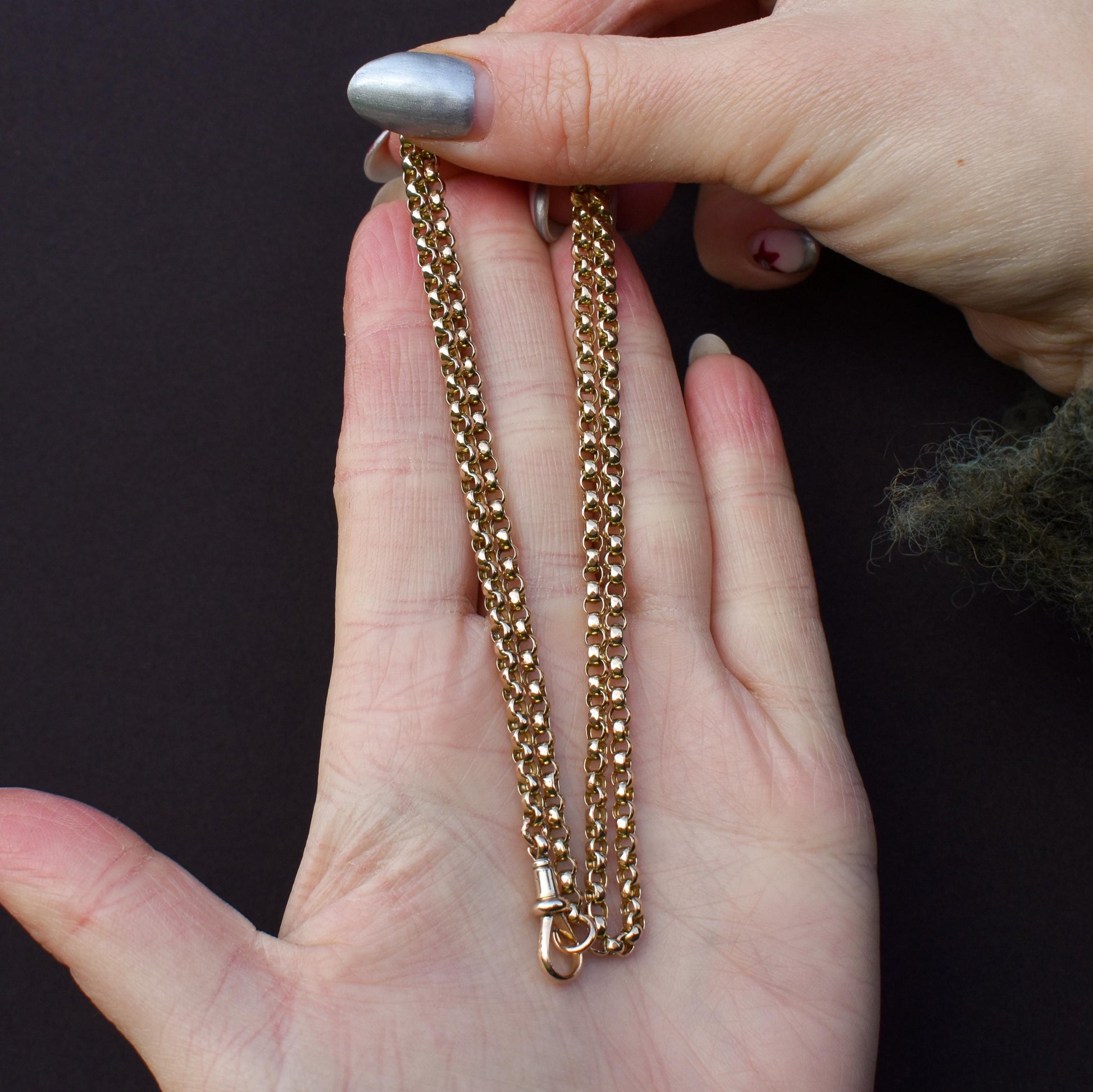 Antique Victorian 9ct Gold Chain Necklace with Dog Clip | 20.5"