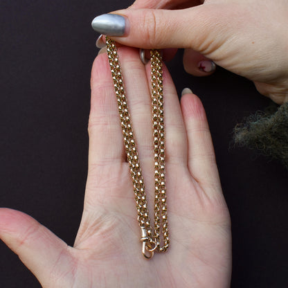 Antique Victorian 9ct Gold Chain Necklace with Dog Clip | 20.5"