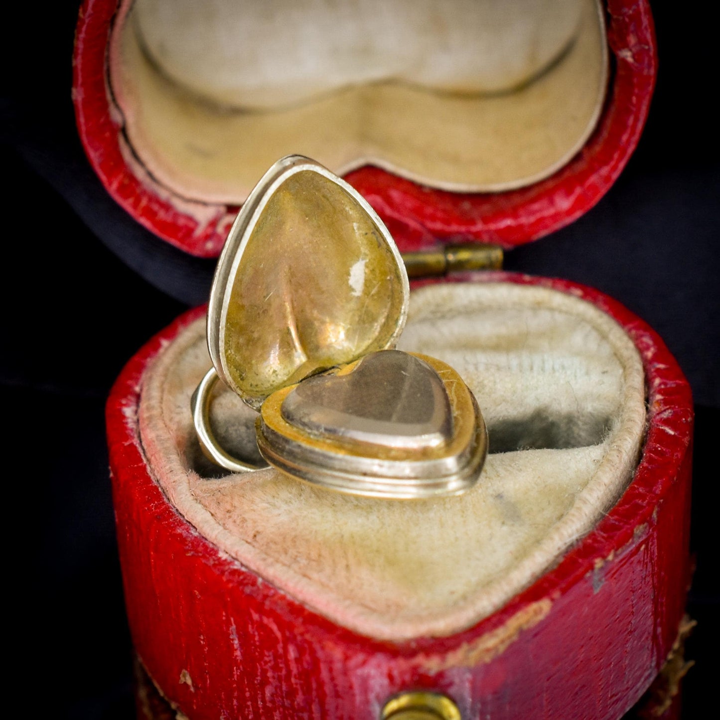 Antique Victorian 9ct Gold Fancy Heart Locket Pendant