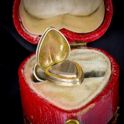 Antique Victorian 9ct Gold Fancy Heart Locket Pendant