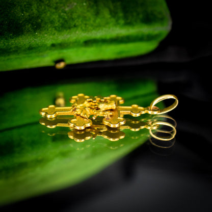 Antique French 18ct Gold 'Cross of Lorraine' Pendant