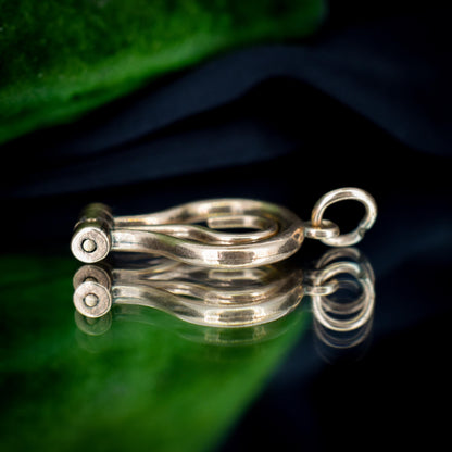 Antique Victorian 9ct Gold Folding Button Hook Pendant - Extender