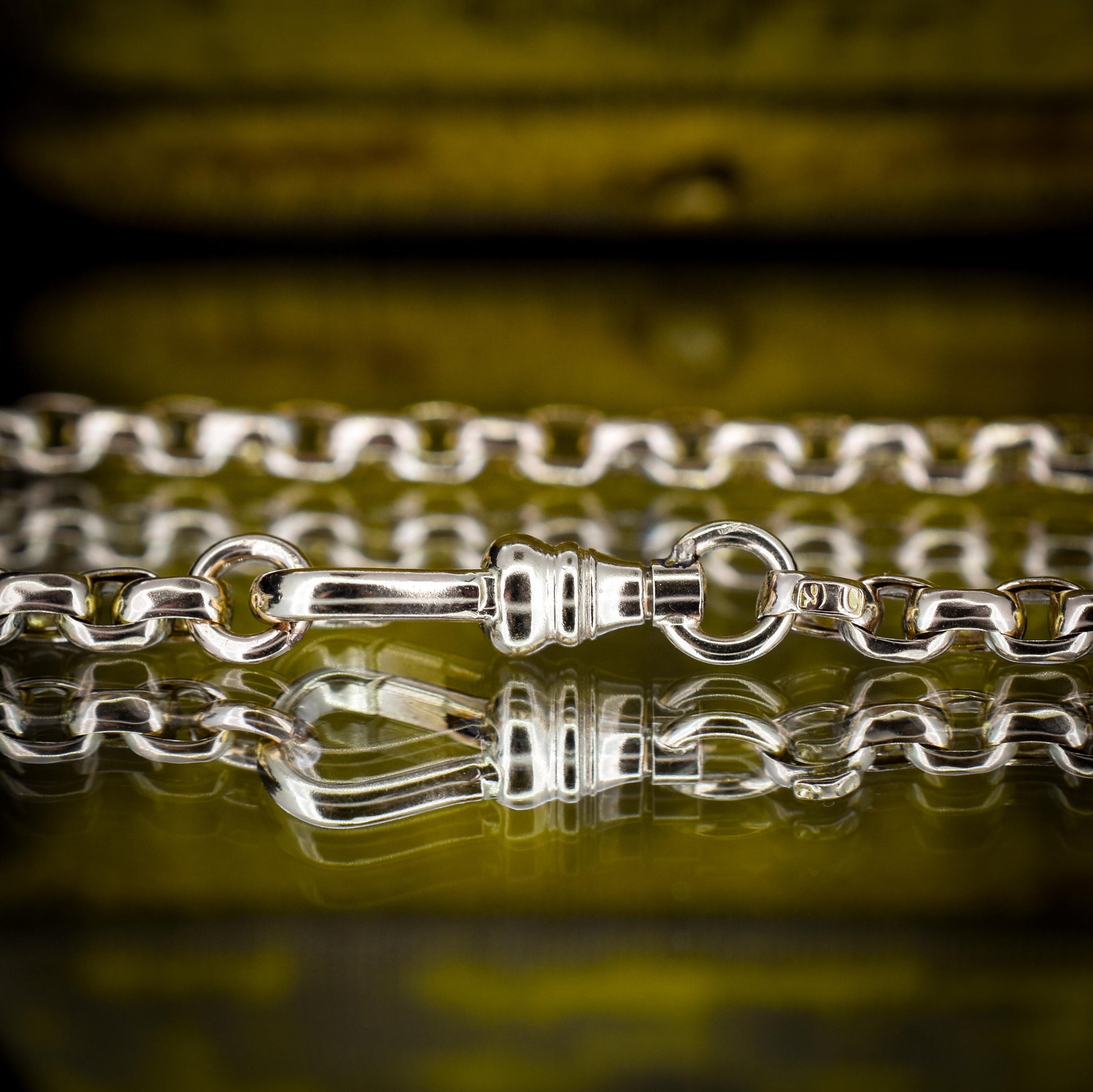 Antique Victorian 9ct Gold Faceted Link Chain Necklace with Dog Clip | 21"