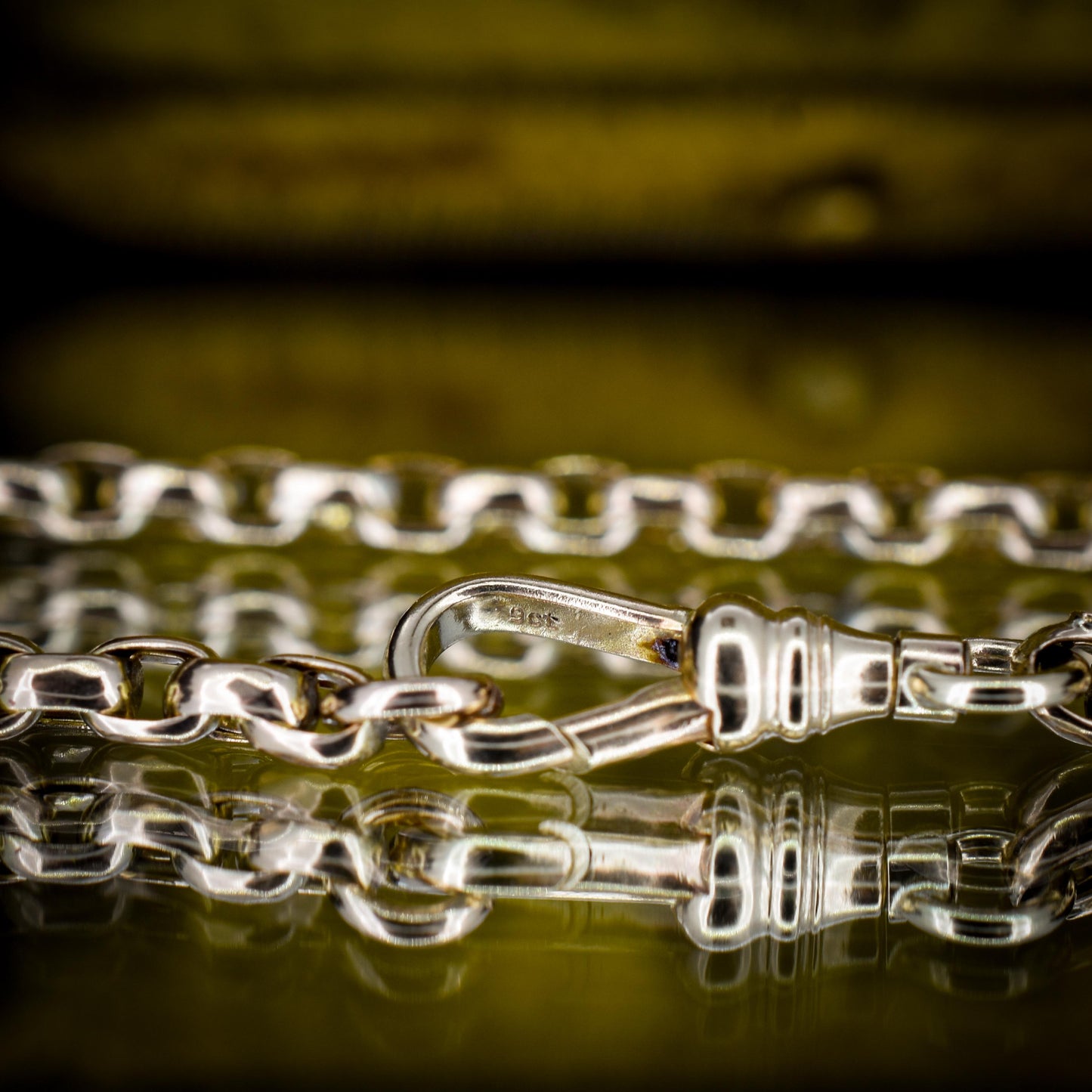 Antique Victorian 9ct Gold Faceted Link Chain Necklace with Dog Clip | 21"