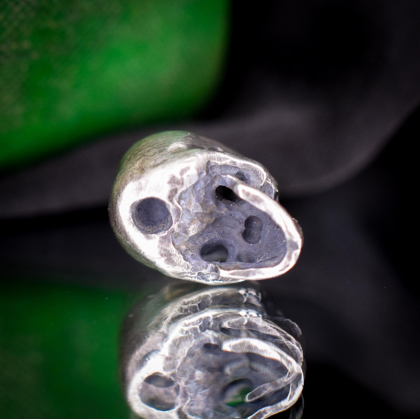 Diamond Eyes Gold and Silver Skull Charm Pendant