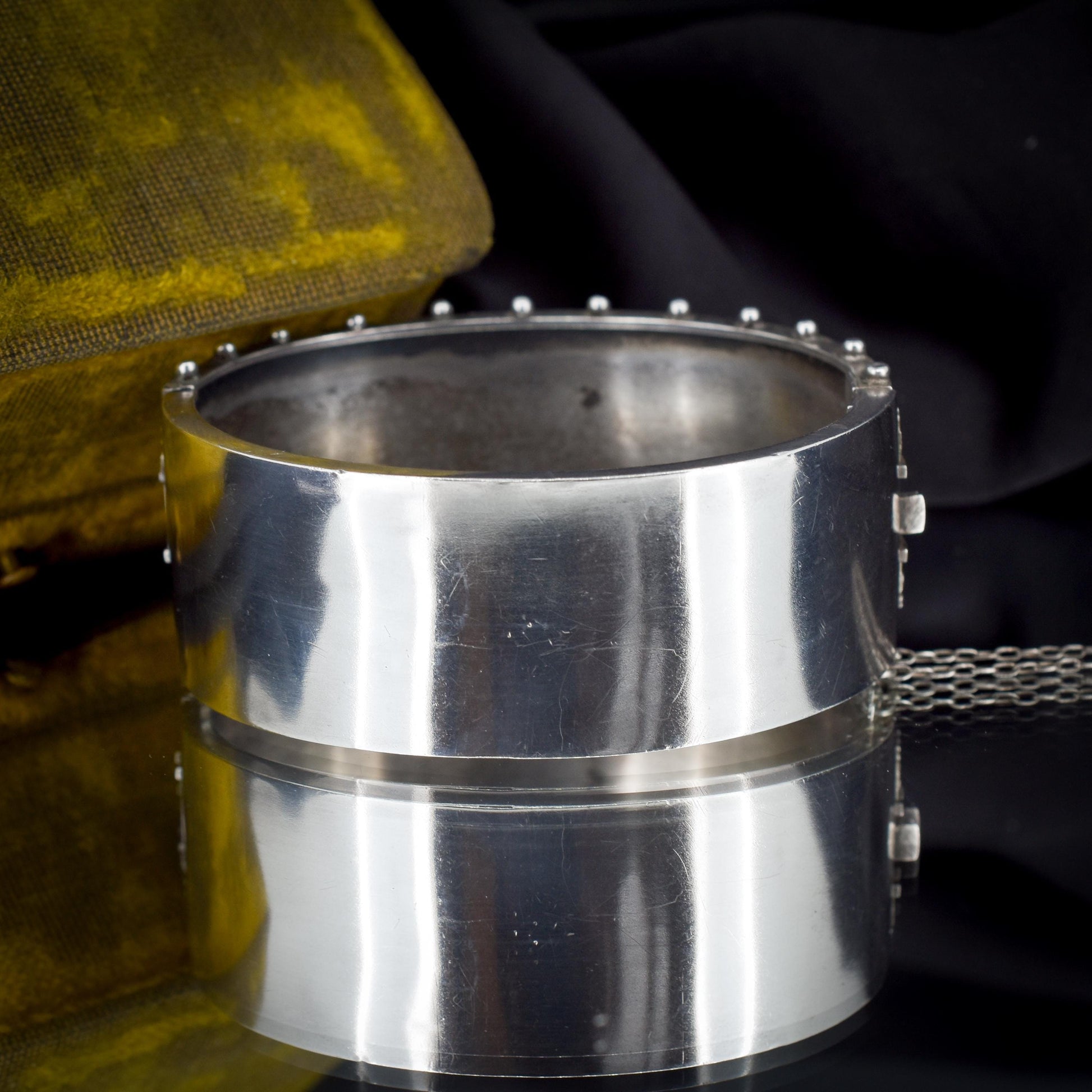 Antique Victorian Silver Aesthetic Movement Cuff Bangle Bracelet