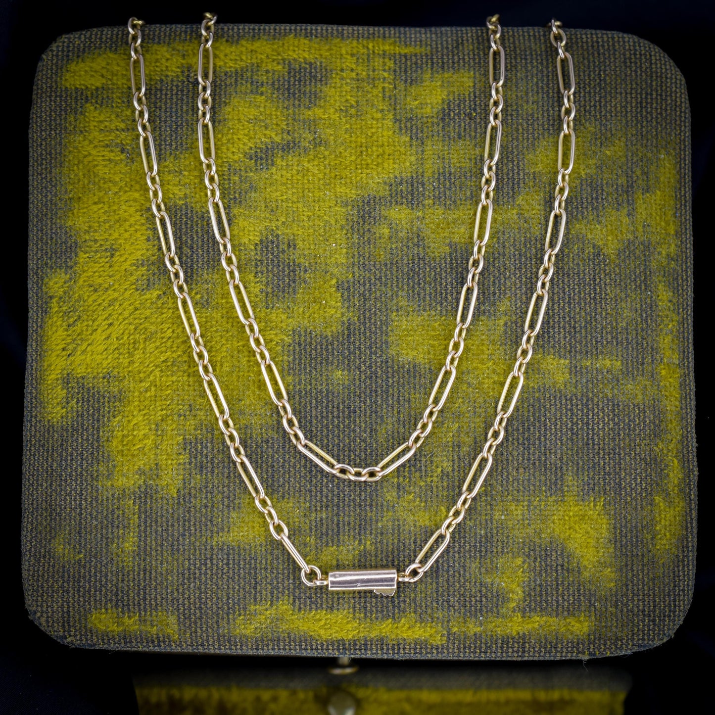 Antique 15ct Gold Paperlink Chain with Barrel Clasp | 16.5" Length