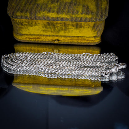 Antique Sterling Silver Curb Link Chain Necklace with Dog Clip – 31"