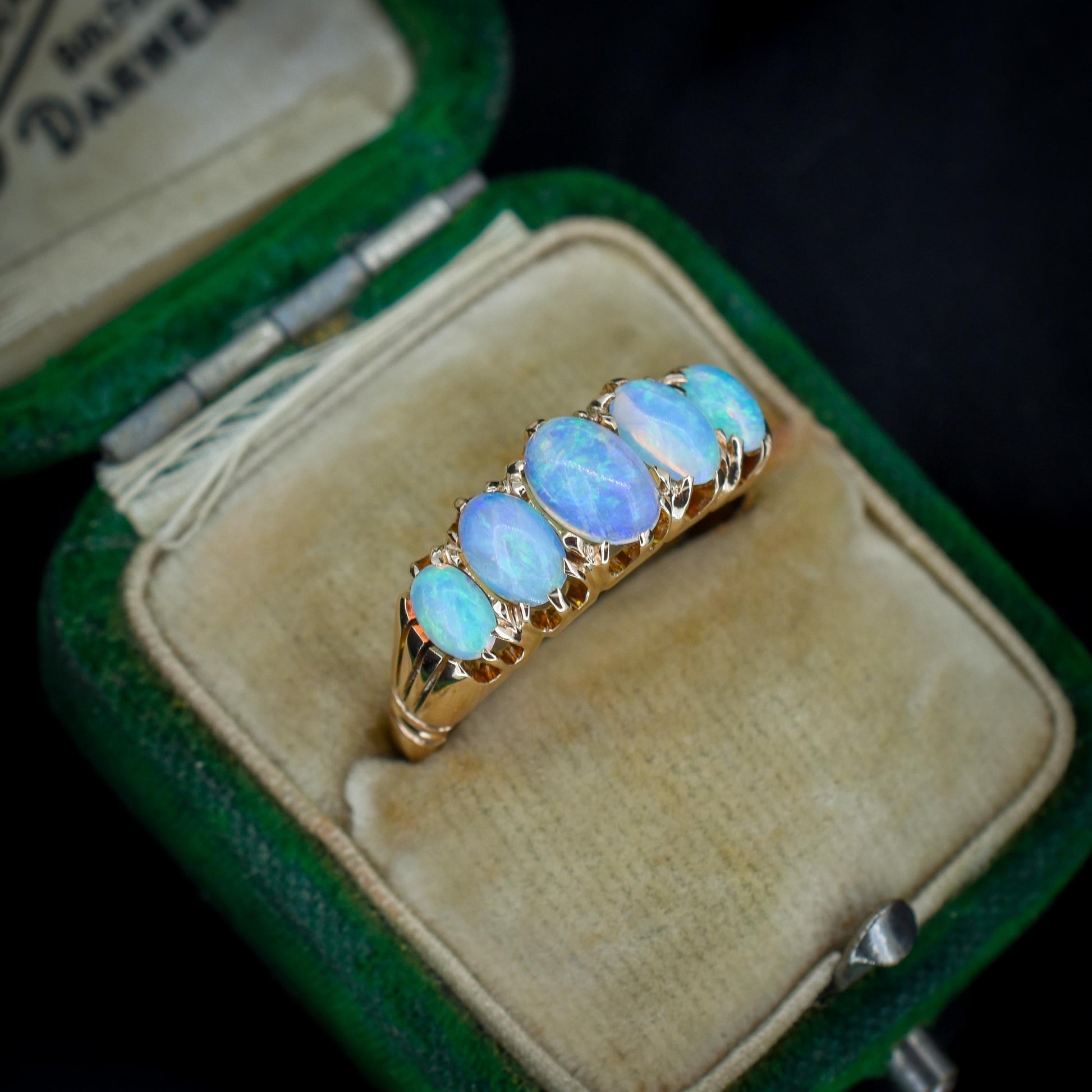 Antique Edwardian Natural Opal Five Stone 18ct Gold Ring