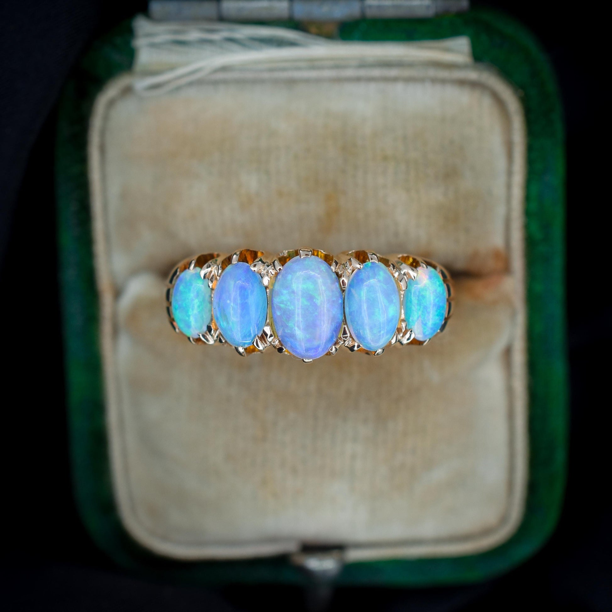 Antique Edwardian Natural Opal Five Stone 18ct Gold Ring