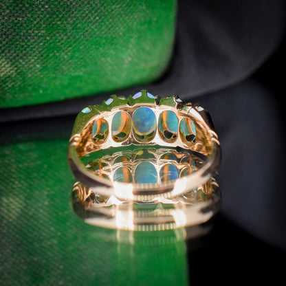 Antique Edwardian Natural Opal Five Stone 18ct Gold Ring