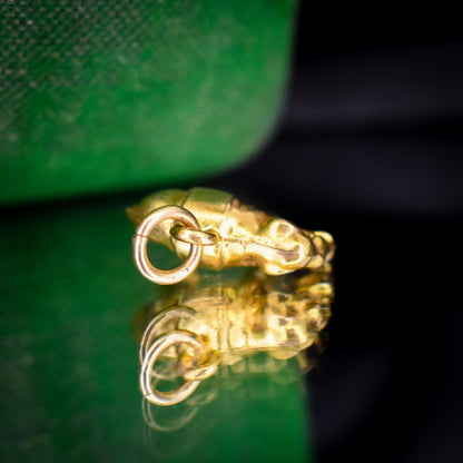 Vintage 9ct Yellow Gold Elephant Animal Charm Pendant | Dated 1967