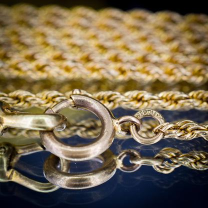 Antique Rope Twist Chain Guard Muff Necklace 51" with Dog Clip and Bolt Ring