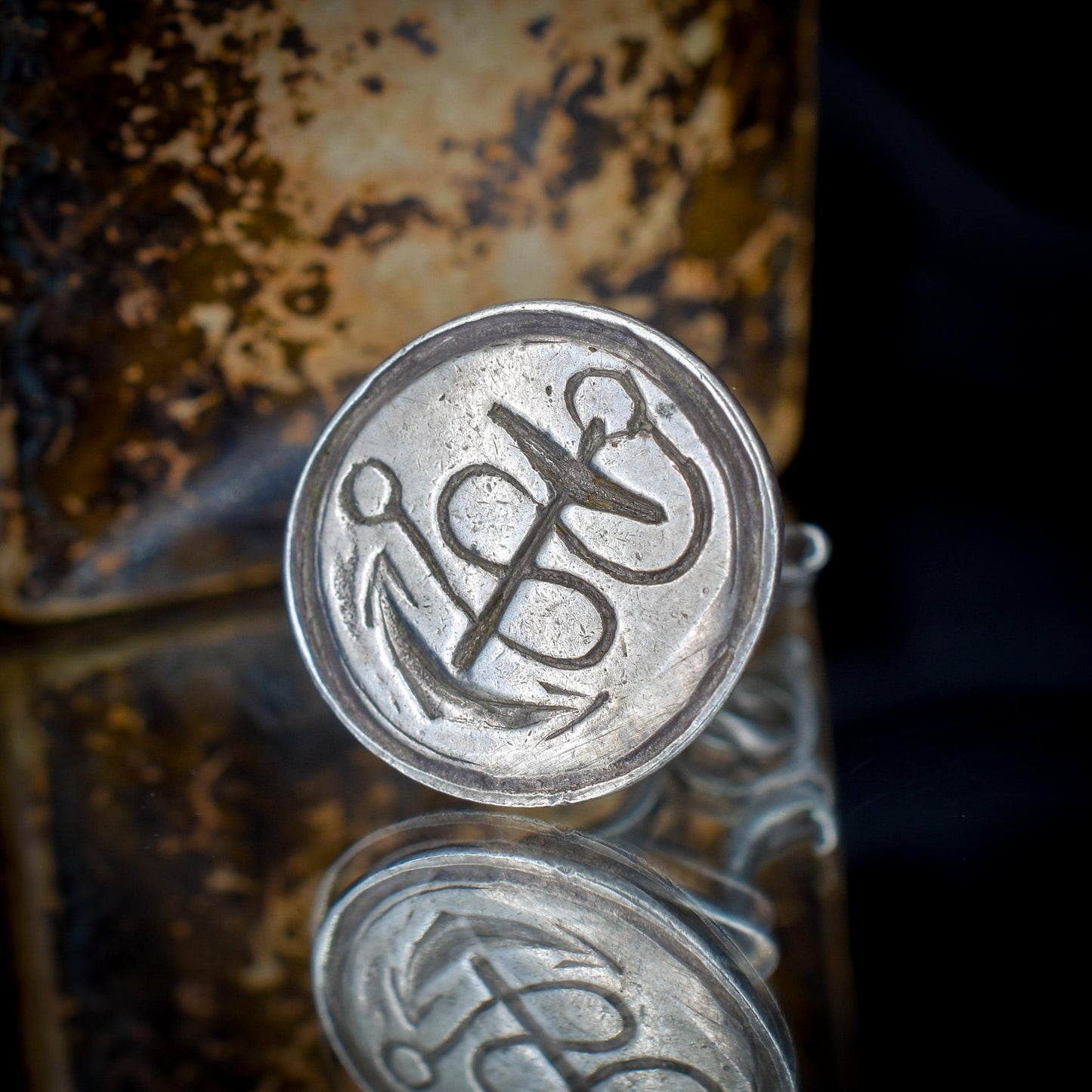 Antique Georgian Anchor Sterling Silver Fob Seal | Dated 1818