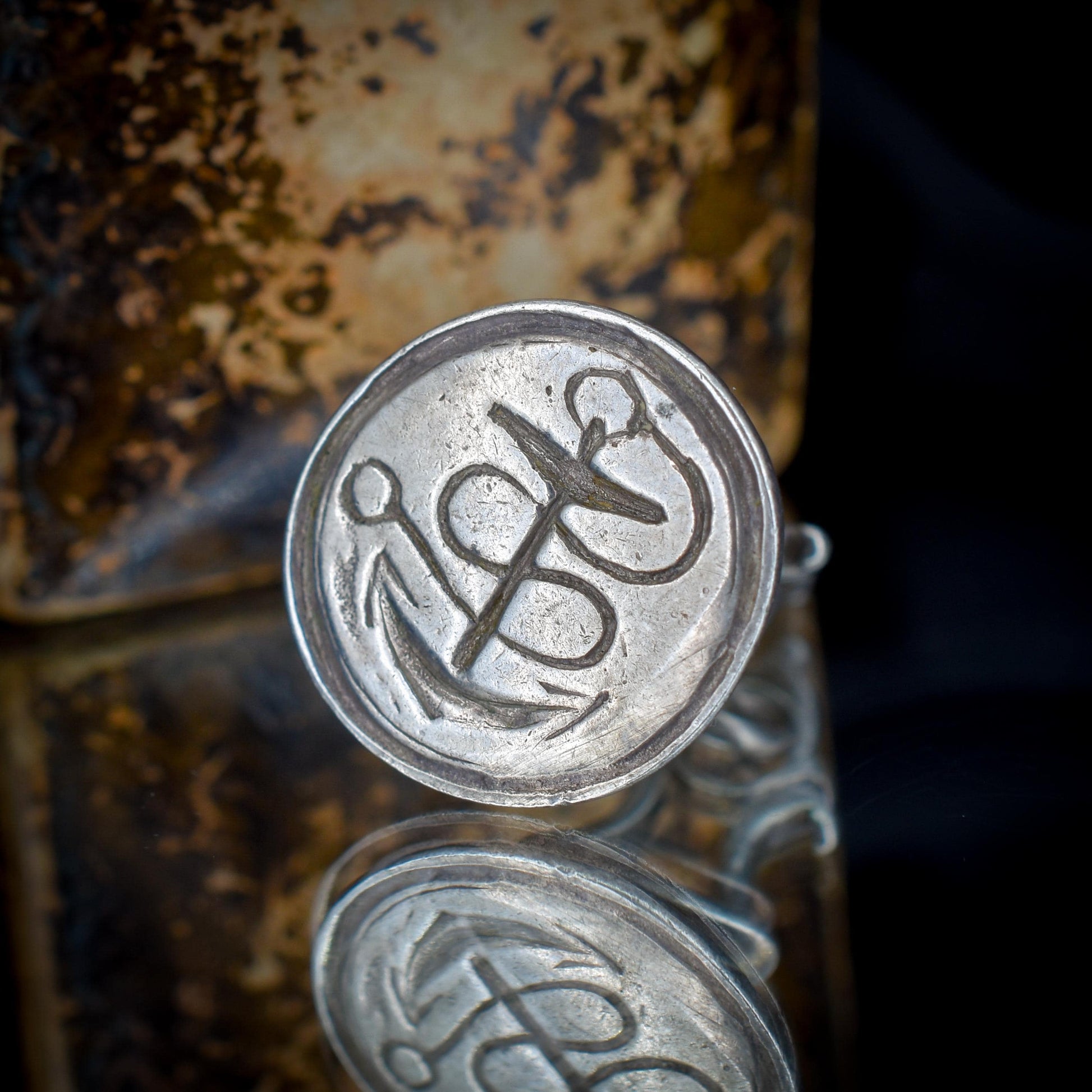 Antique Georgian Anchor Sterling Silver Fob Seal | Dated 1818