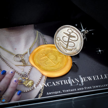 Antique Georgian Anchor Sterling Silver Fob Seal | Dated 1818