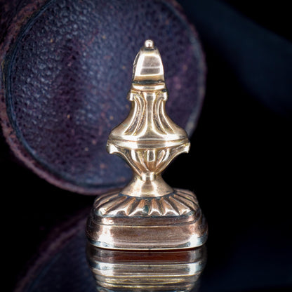 Antique Carnelian Greek Figure Intaglio Gold Fob Pendant