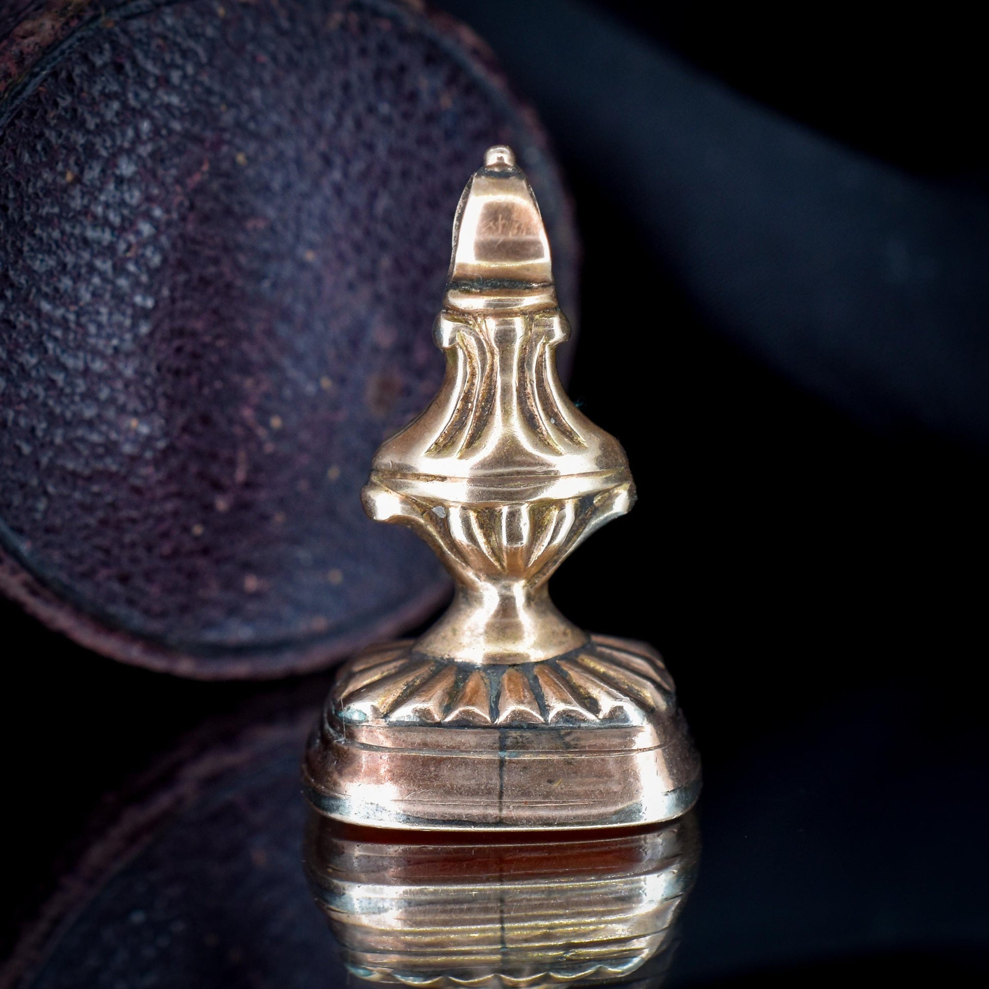 Antique Carnelian Greek Figure Intaglio Gold Fob Pendant