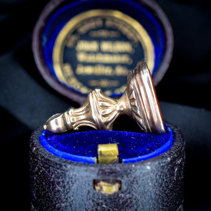 Antique Carnelian Greek Figure Intaglio Gold Fob Pendant