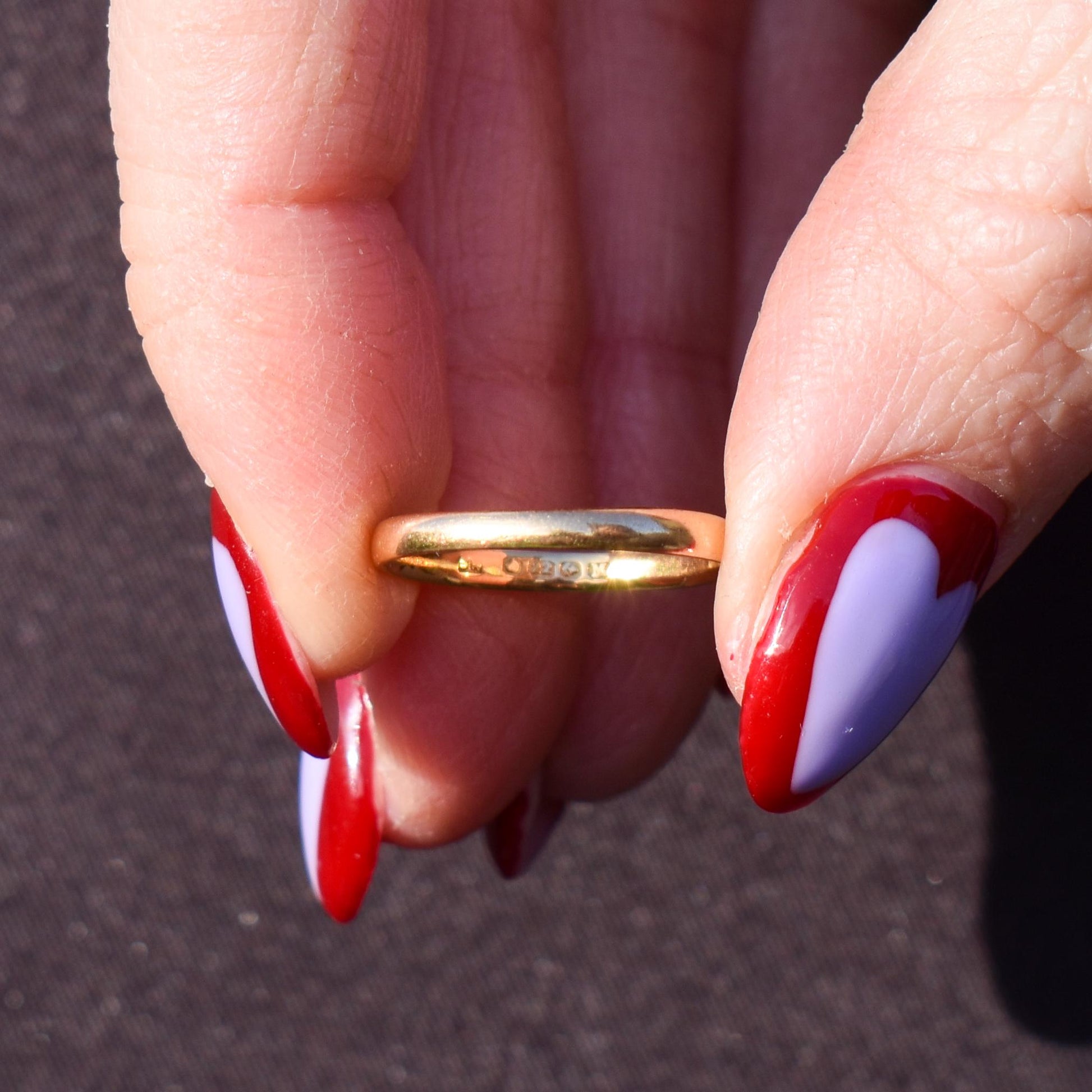 Vintage '1936' 22ct Yellow Gold Plain Stacking Wedding Band Ring