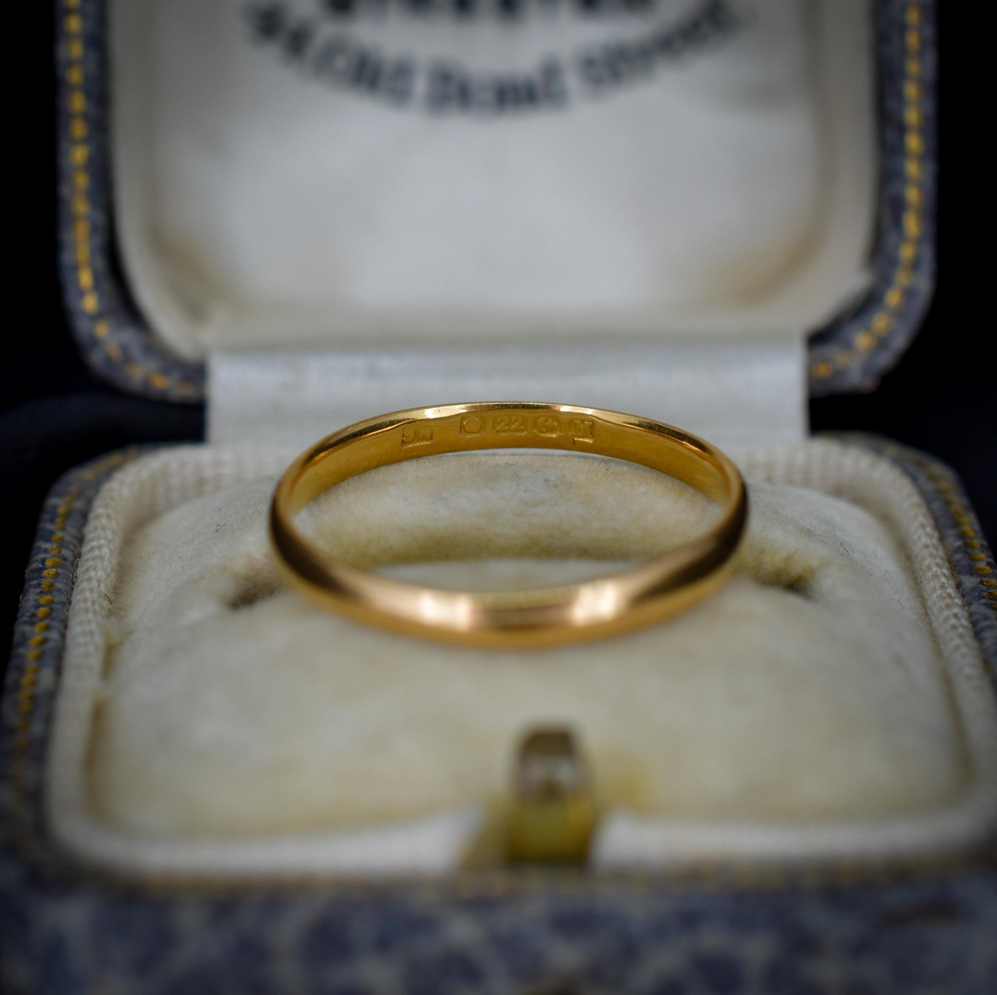 Vintage '1936' 22ct Yellow Gold Plain Stacking Wedding Band Ring